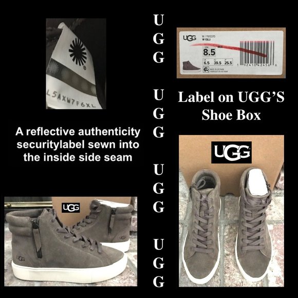 UGG Women's Olli High Top Grey Suede Upper Sneaker - Picture 8 of 11